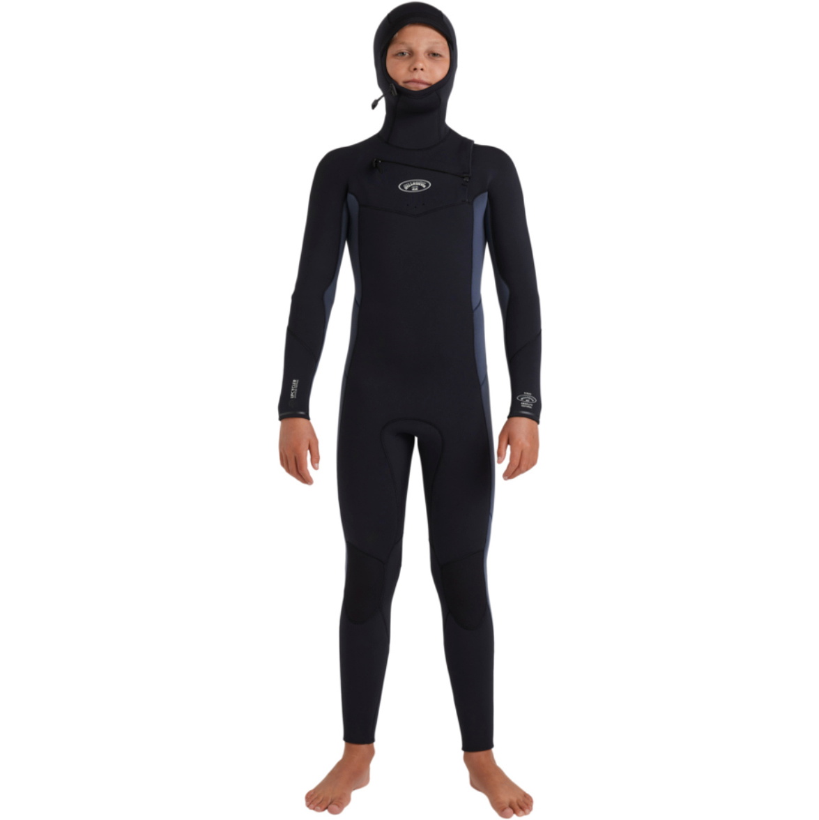 2025 Billabong Junior Absolute Natural 5/4mm Chest Zip Hooded Wetsuit 24CW193508 - Blue Combo